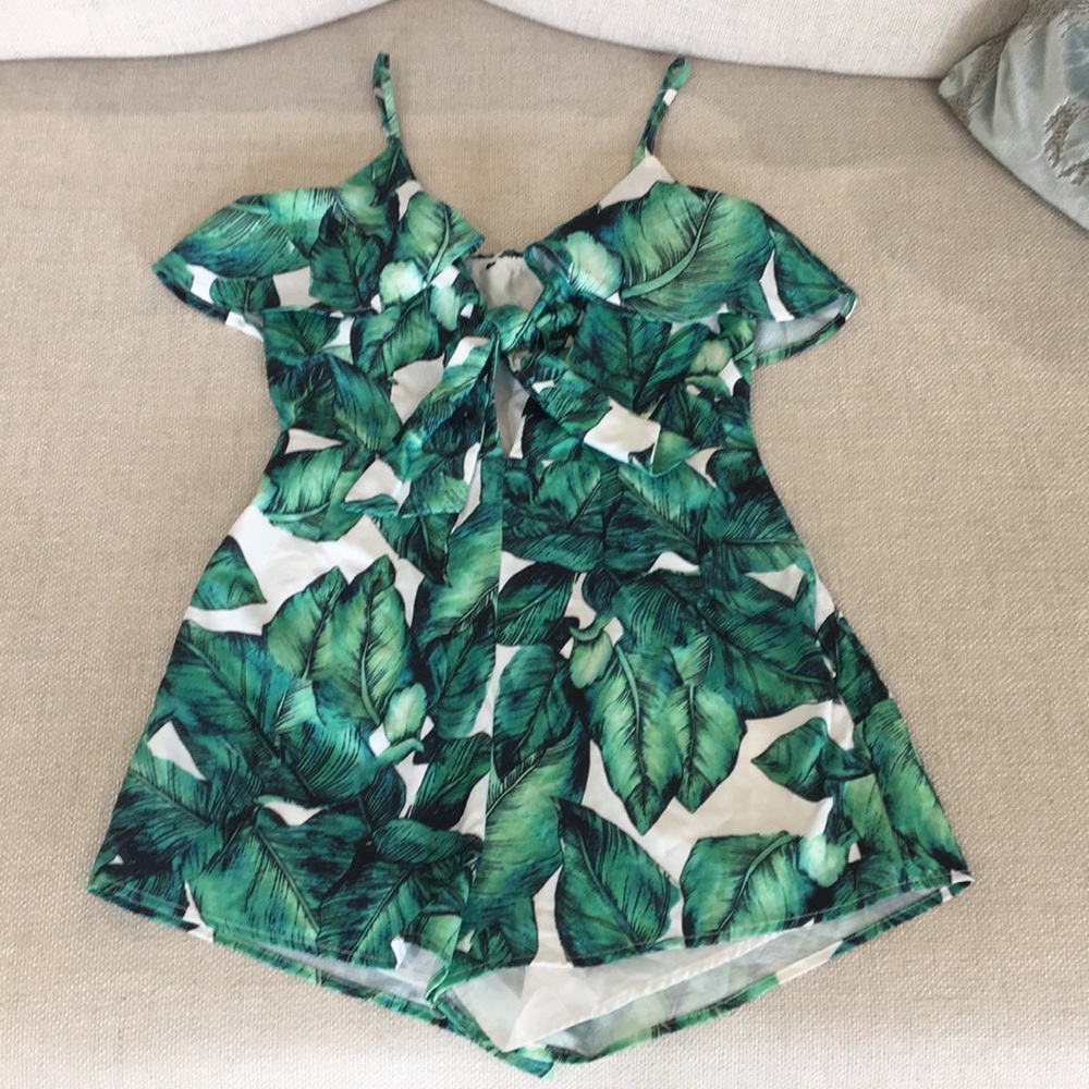 Banana Leaf Print Romper